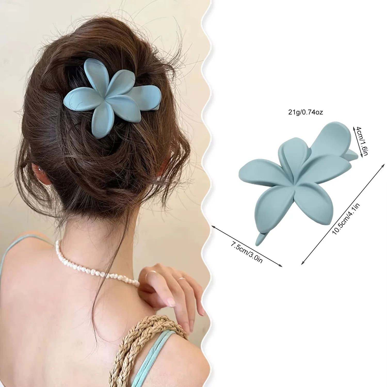 Fashion Frosted Plastic Flower Hair Clips Girls Hair Claw Duckbill No-Slip Barrettes Hairpins Accessories