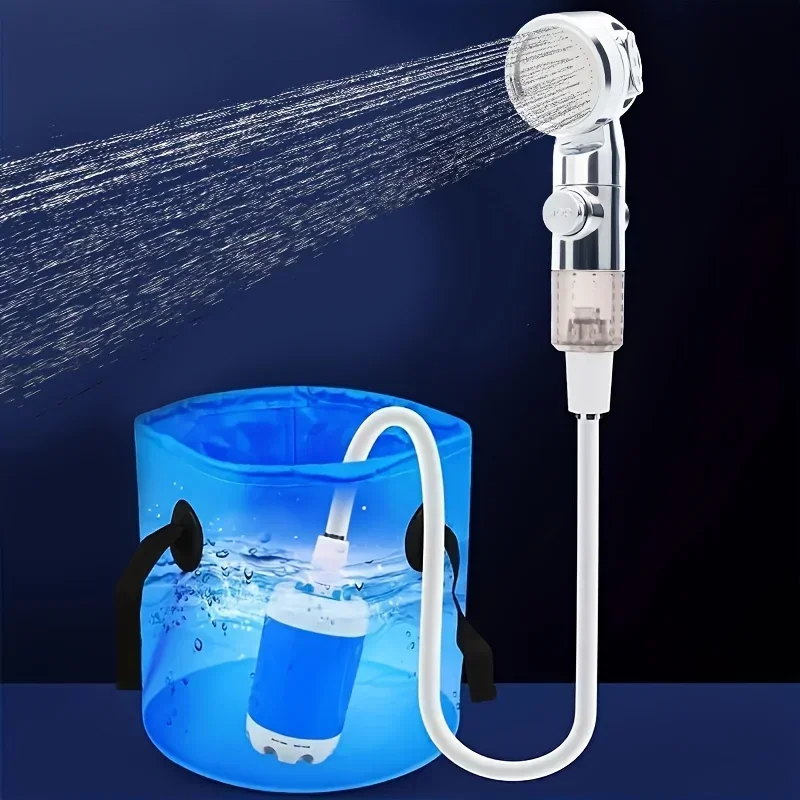 Portable USB Rechargeable Shower Head, Multi-Purpose Garden Hose Nozzle with US Connector