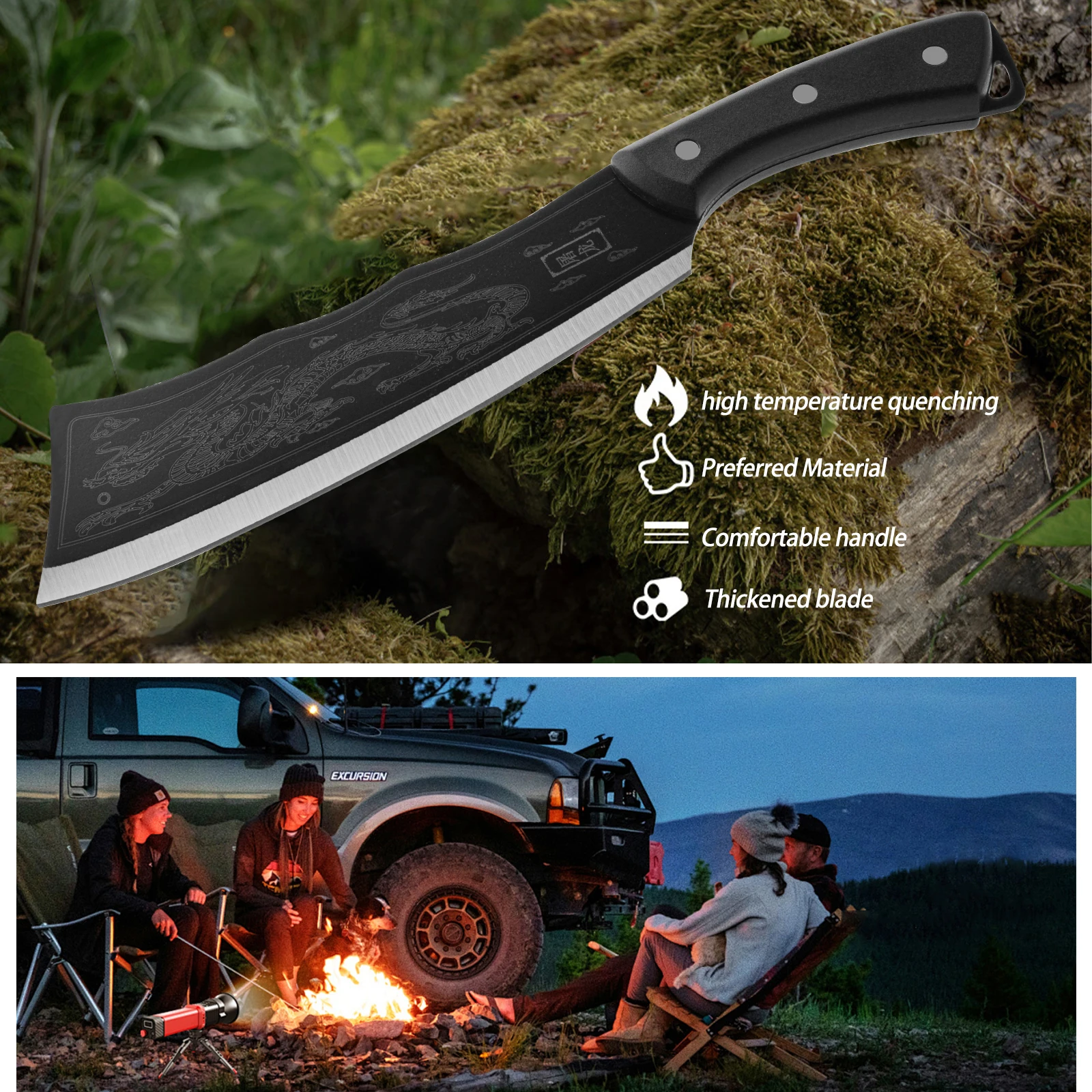 Forged Damascus Stainless Steel Knife – High Hardness Outdoor Camping & Multi-Functional Fruit Cutter - Image 7