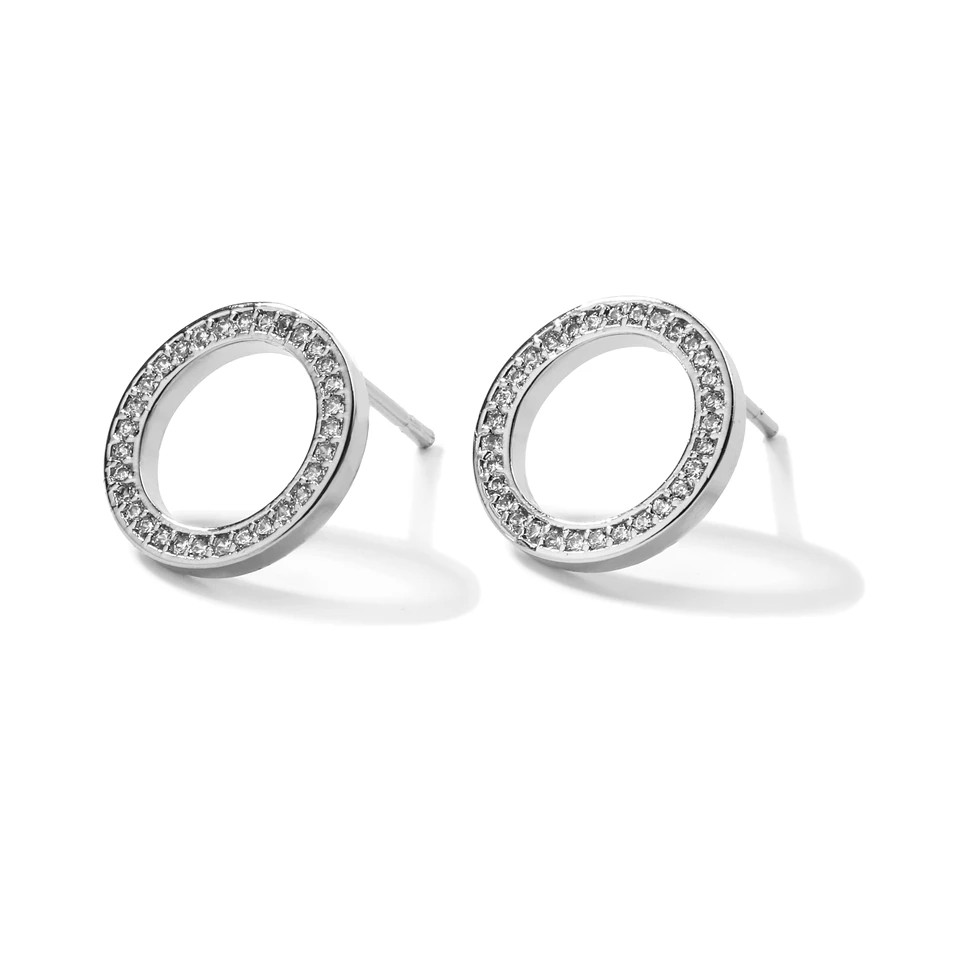 18K Gold Zircon Inlaid Hollow Stud Earrings – Fashion Jewelry for Women & Couples - Image 8