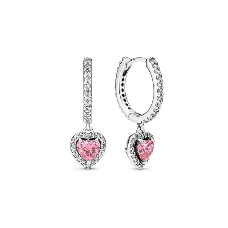 Double Hoop Sun & Moon Earrings – 925 Silver-Plated Butterfly Heart Studs - Image 3