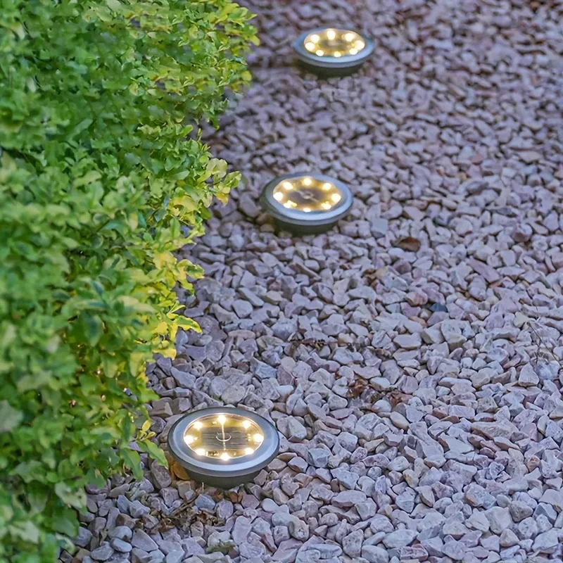 8PCS Solar Disk Lights – 8 LED Outdoor Garden Underground Deck Spotlights - Image 5