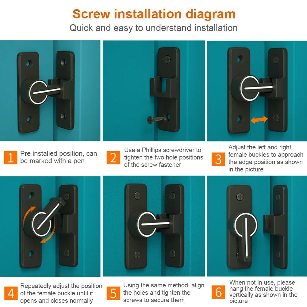 Zinc Alloy Heavy Duty Safety Door Bolt Latch, Luminous Gate & Barn Lock for Bathroom/Window - Image 5