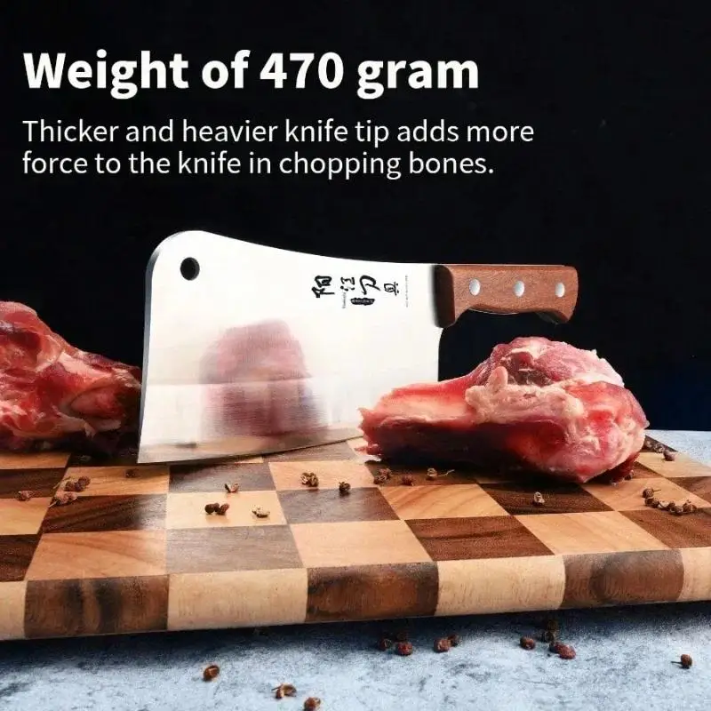 Heavy-Duty Butcher’s Bone Cutting Knife – Thick Blade for Effortless Chopping, Professional Grade - Image 3
