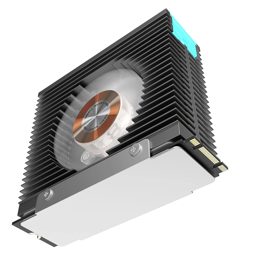 ARGB M.2 2280 SSD Heatsink Cooler with Dual Fan & Thermal Pad for PC