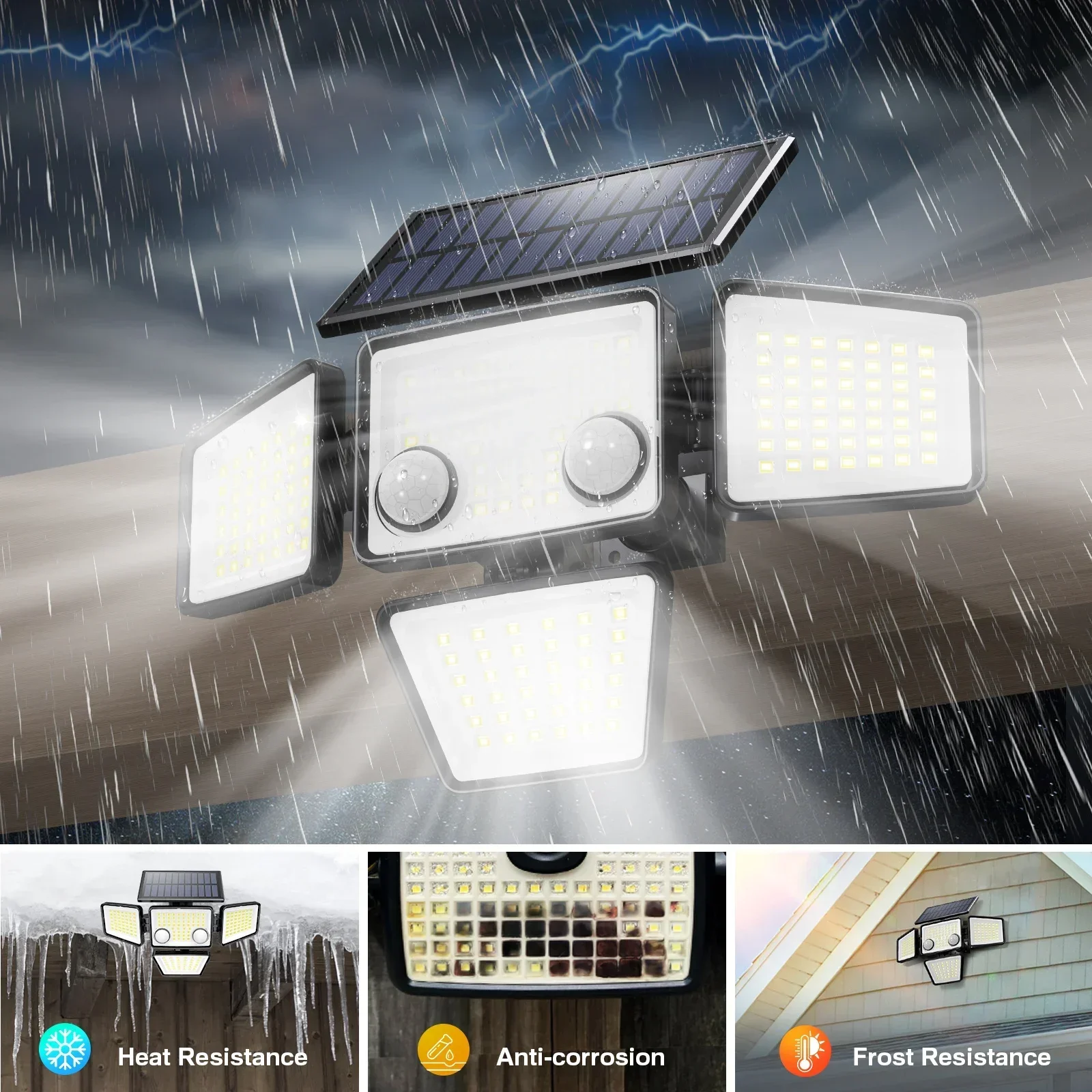 1/2/3pcs 188LED Solar Light – 3000LM IP65 Motion Sensor Security Flood Lamp - Image 2