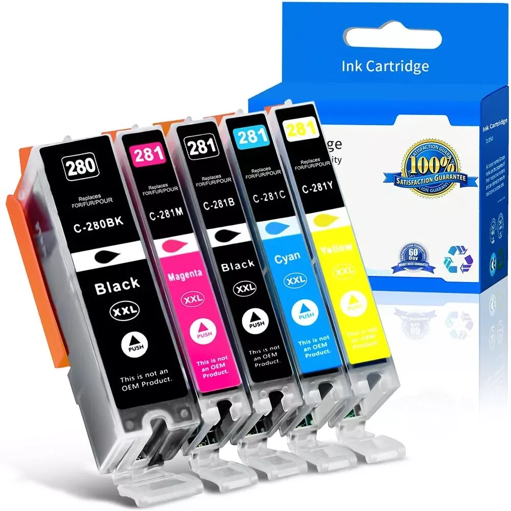 5PK PGI-280XXL CLI-281XXL Ink Cartridges for Canon TR8620A TS702A