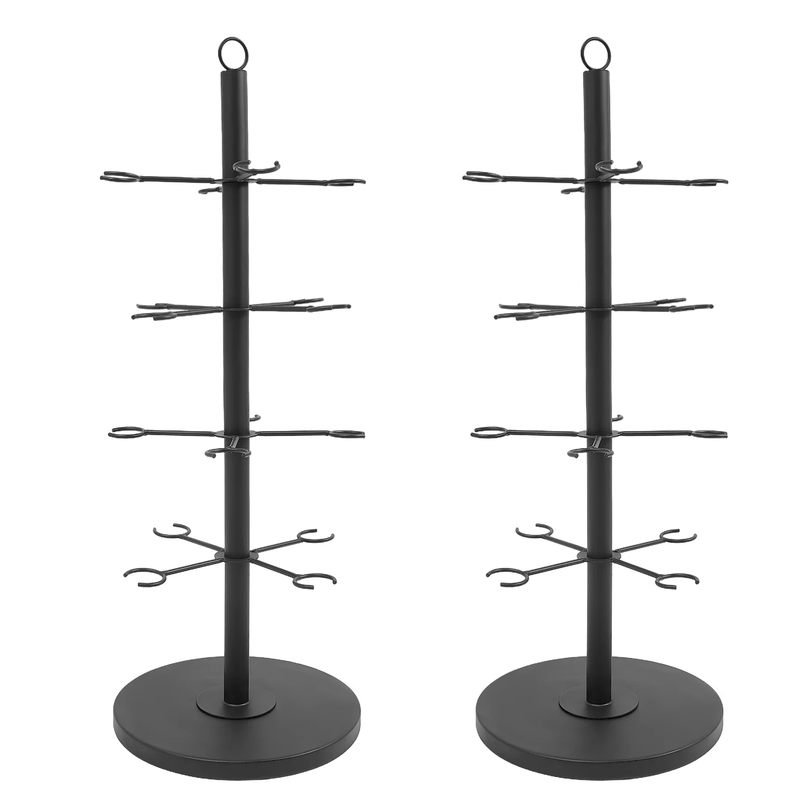 Modern 2-Tier Champagne Stand – Black Steel Wine Glass Holder, 16 Glasses per Tier, Round Base for Tabletop Display - Image 8