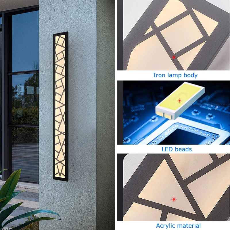 Waterproof outdoor wall lamp LED Tall Wall Lamp IP65 Aluminum Light Garden Villa porch Sconce Light 110V 220V Sconce Luminaire - Image 6