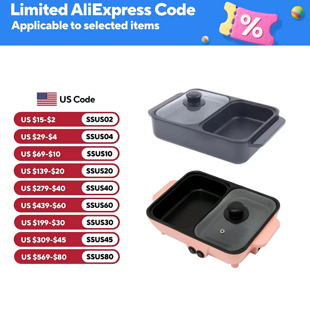 2-in-1 Hot Pot and Grill - Dual Heating Zones, 600W+600W for Family Gatherings