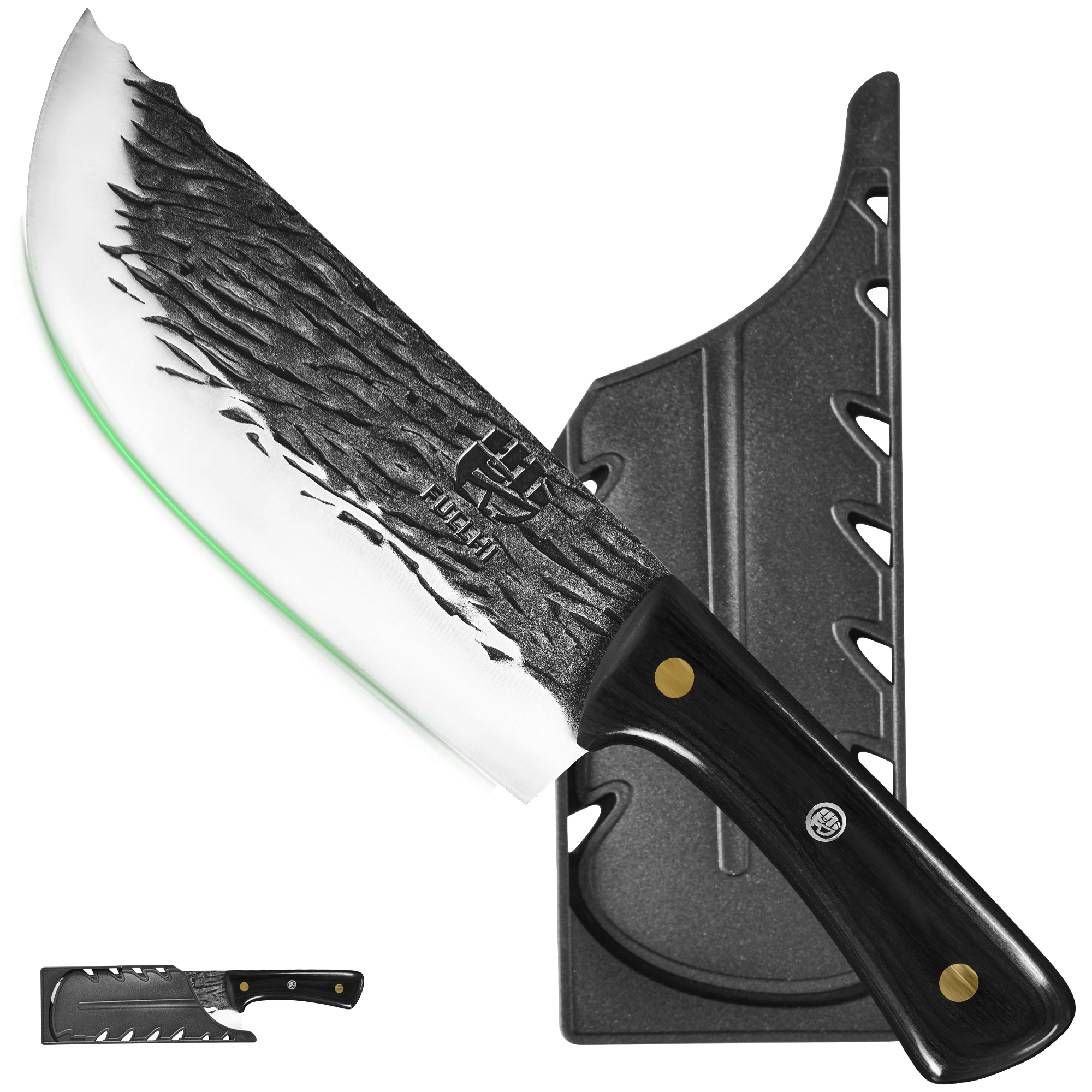 Full Tang Forged High‑Carbon Steel Chef Cleaver Knife with Sheath - Image 17