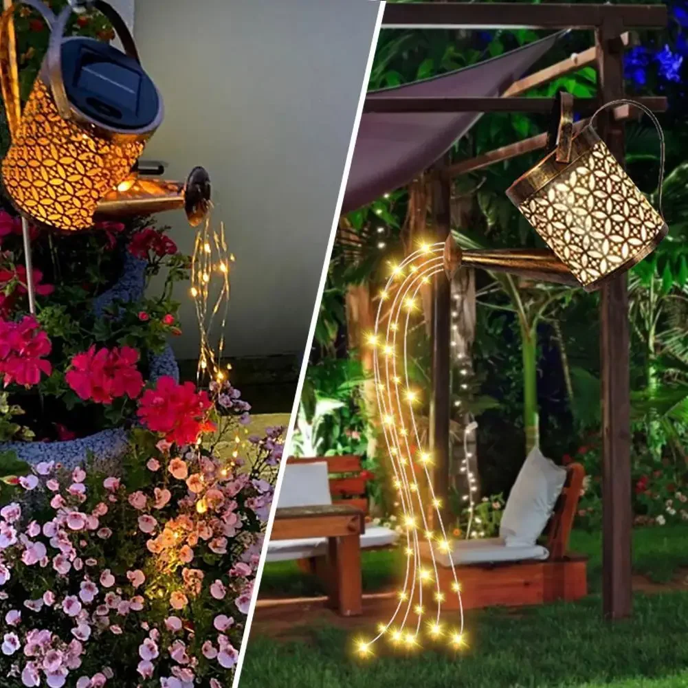 Solar Powered LED Watering Can Light Waterproof Outdoor Decorative Kettle Lamps