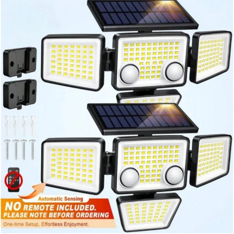 1/2/3pcs 188LED Solar Light – 3000LM IP65 Motion Sensor Security Flood Lamp - Image 8