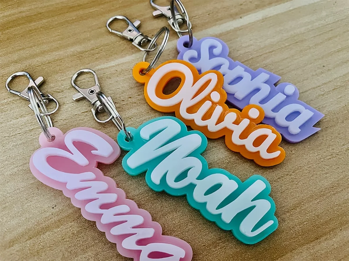 Wholesale Personalized Acrylic Name Keychain Custom Label Daily Accessories Christmas Gift