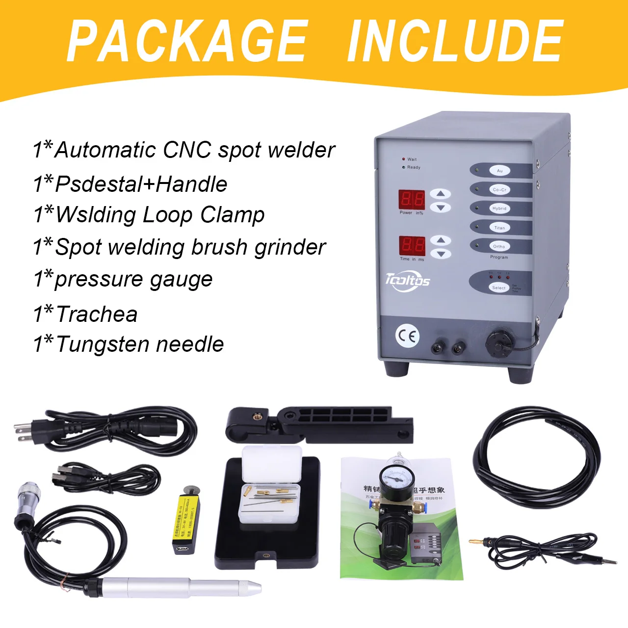 Tooltos 100W CNC Pulse Argon Arc TIG Jewelry Spot Welder 110/220V - Image 5