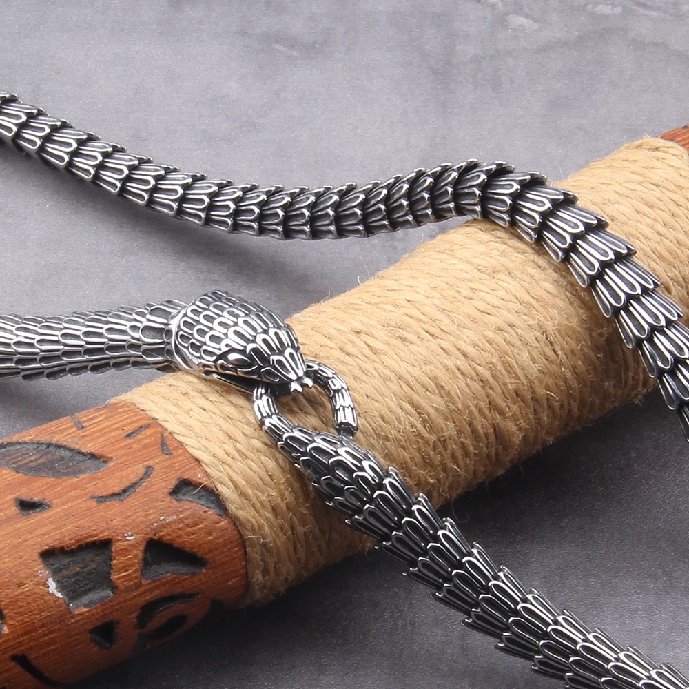 Viking Snake Stainless Steel Necklace – Punk Hip-Hop Street Jewelry - Image 5