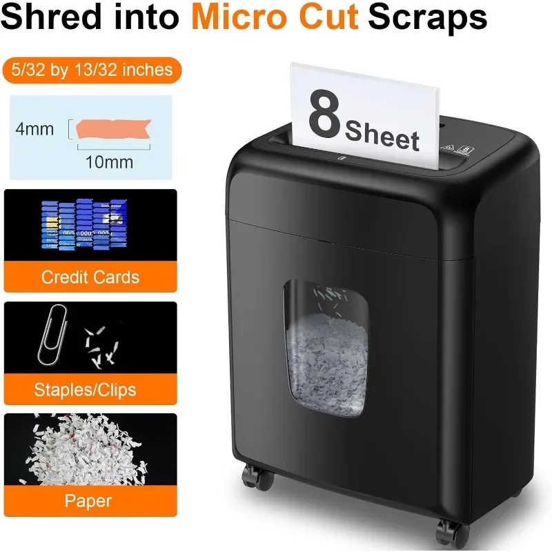4 Gallon Micro-Cut Paper Shredder, 8 Sheet Capacity, High Security - Image 3