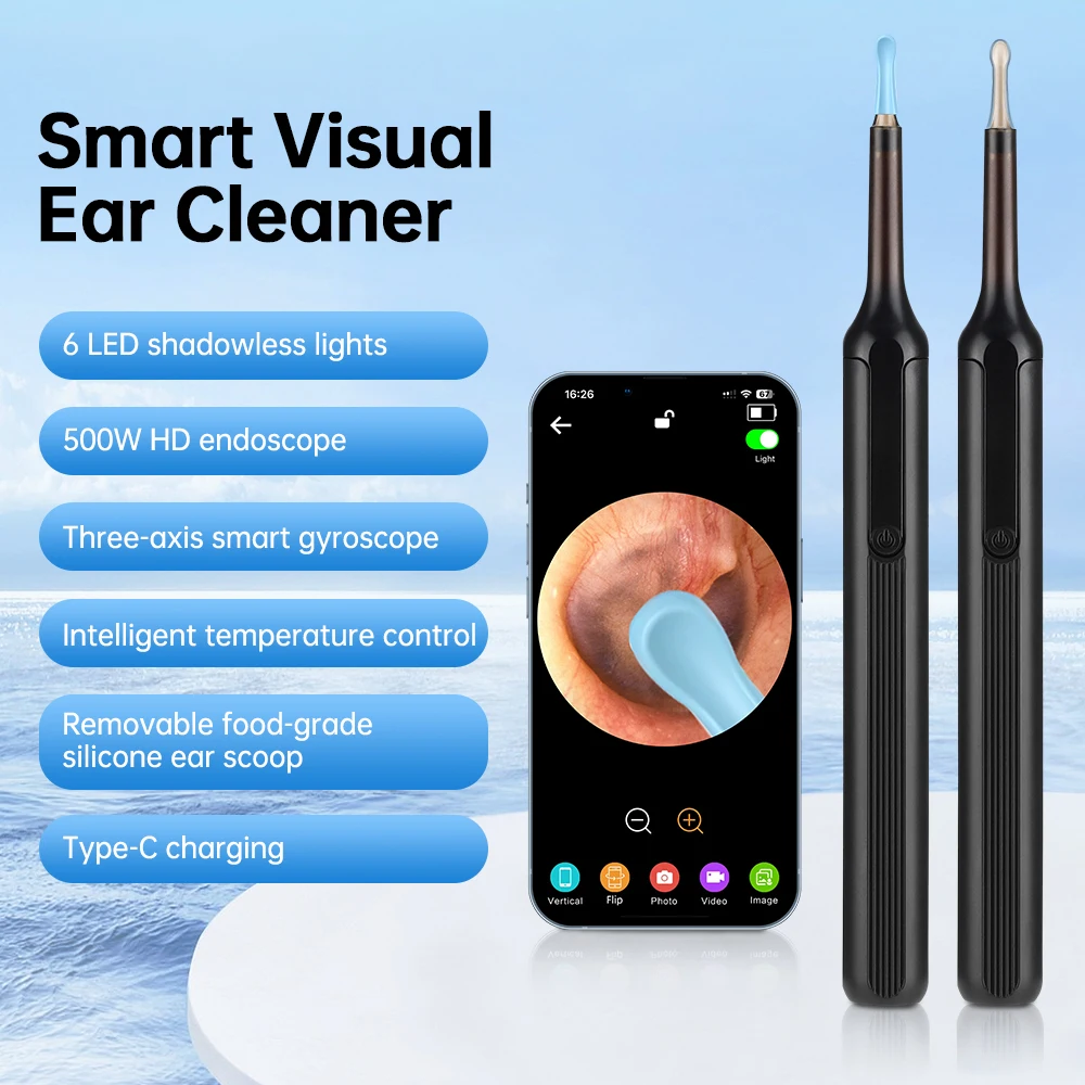 Wireless Smart Visual Ear Cleaner – 1080P HD Otoscope with 6 LED Lights, WiFi Connectivity, Ear Wax Removal Tool for iOS & Android - Image 2