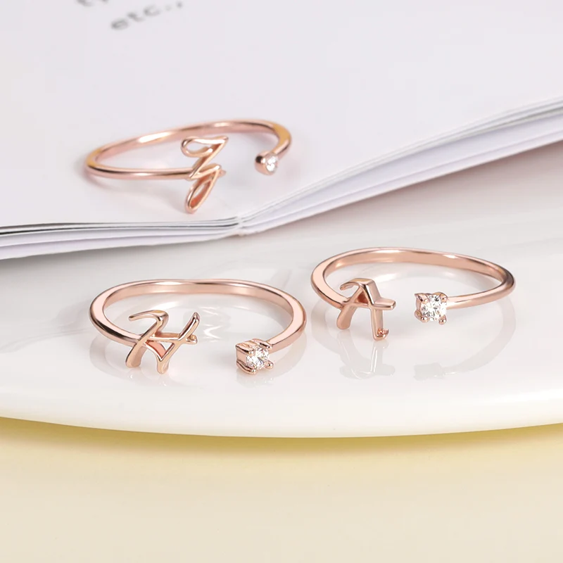 Fashion A-Z Alphabet Stainless Steel Rings Initial Jewelry for Women and Couples Free Shipping - Image 9
