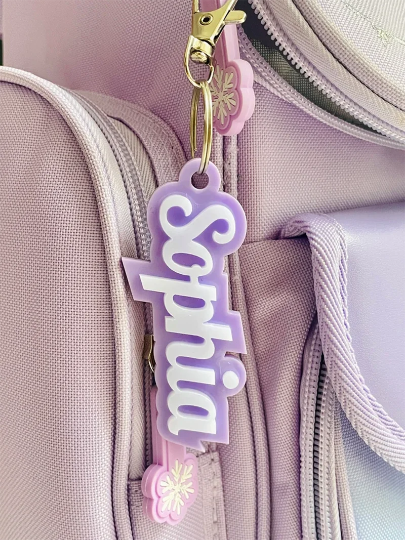 Wholesale Personalized Acrylic Name Keychain Custom Label Daily Accessories Christmas Gift - Image 5