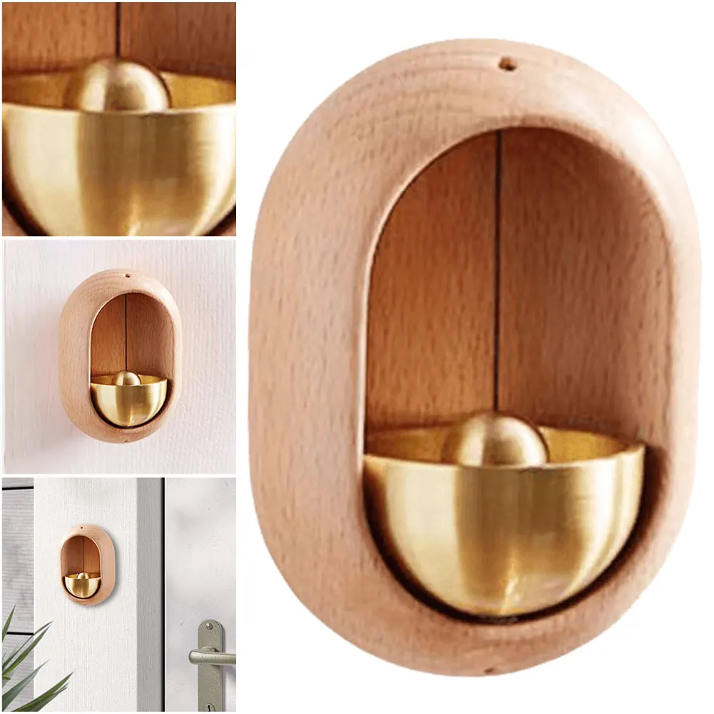 Magnetic Wood Doorbell Chime Hanging Decorative Loud Door Bell Wind Loud Door Bell for Refrigerator Doors Restaurant Home Decor