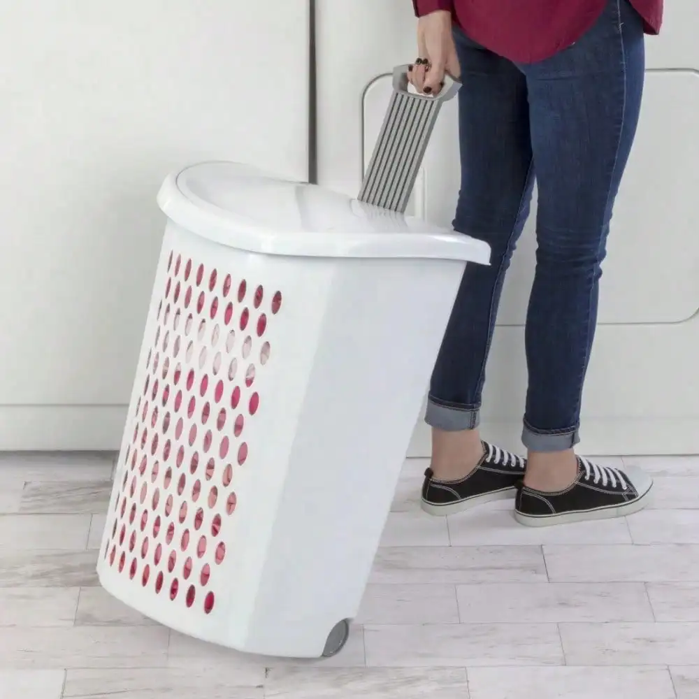 Portable Wheeled Laundry Basket with Flip‑Top Lid – Easy Dirty Clothes Storage