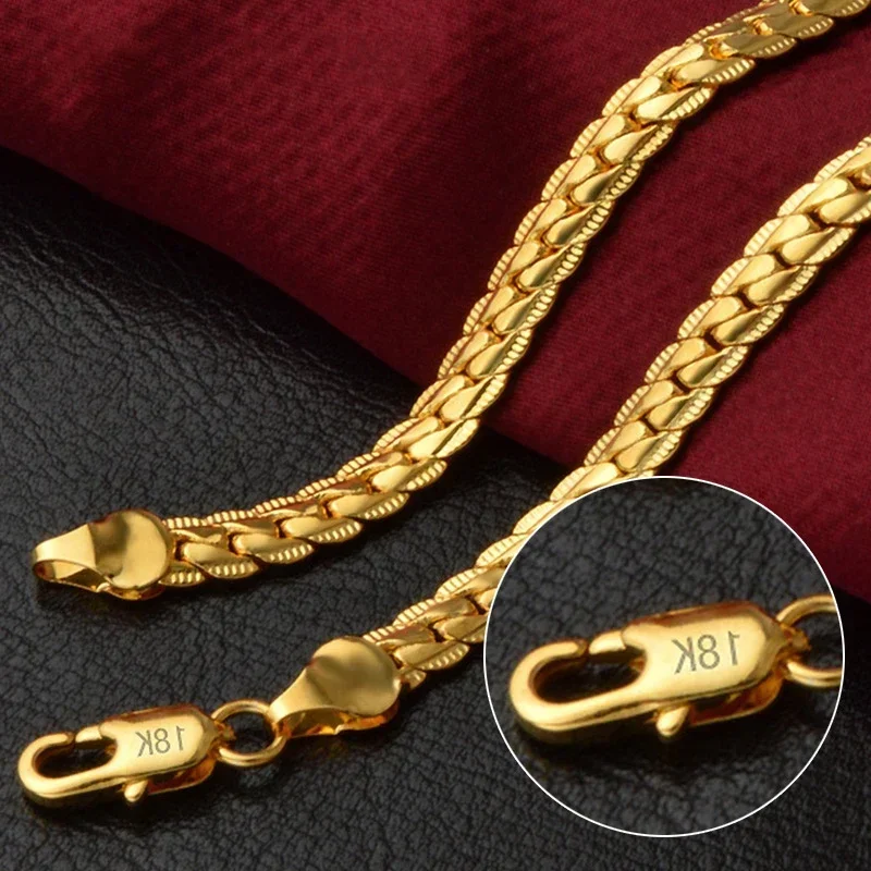 18K Gold/Silver Plated 6mm Sideways Necklace – 8/18/20/24 Inch Chain - Image 4