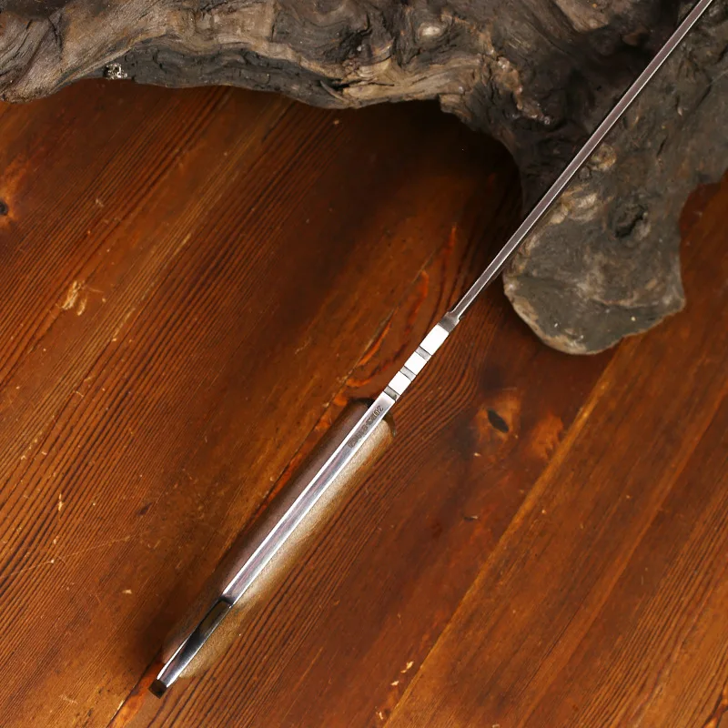 Handheld Large Outdoor Stainless Steel Forged Knife with Leather Sheath - Image 5