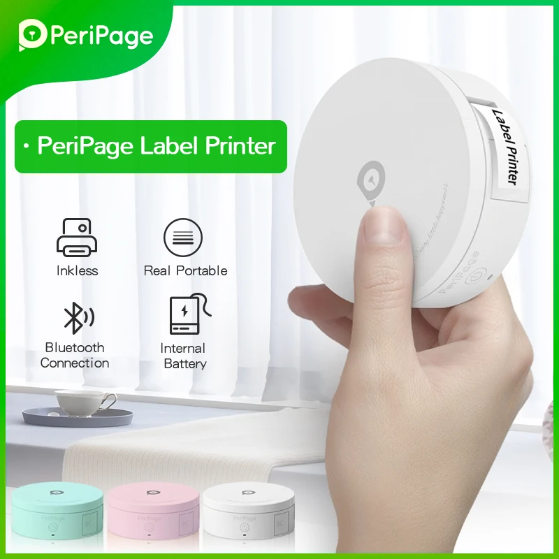 PeriPage L1 Plus Label Printer, Wireless Bluetooth, Portable with Sticky Tape