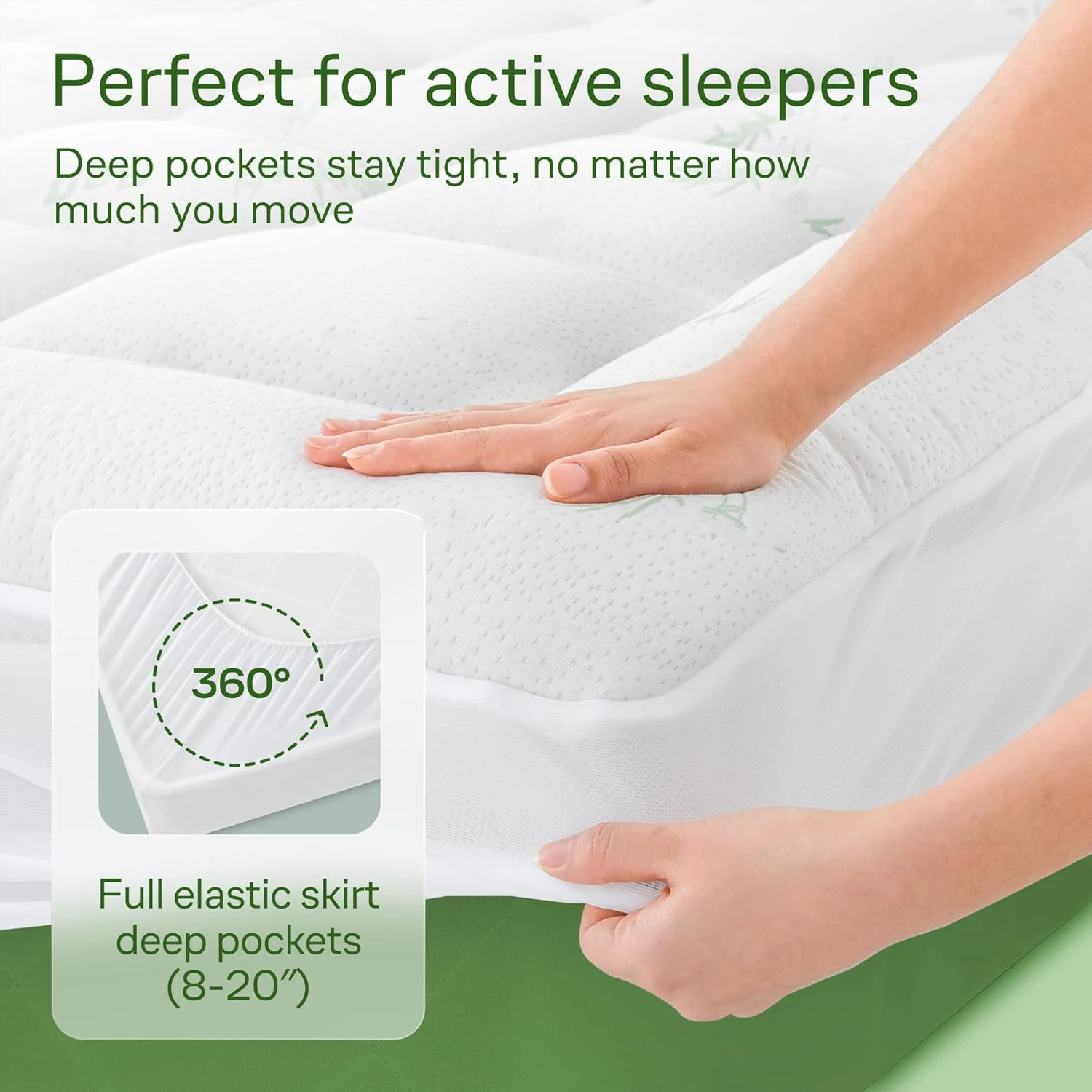 Ultra Soft Aloe Vera Mattress Topper Pillow Top Quilted Fitted Cover with Deep Pocket - Image 2