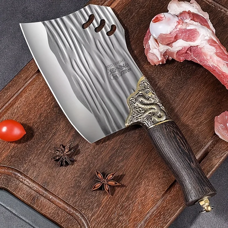 Handcrafted Serbian Chef Cleaver – Heavy-Duty Butcher Knife with Full-Tang Carbon Steel Blade - Image 6