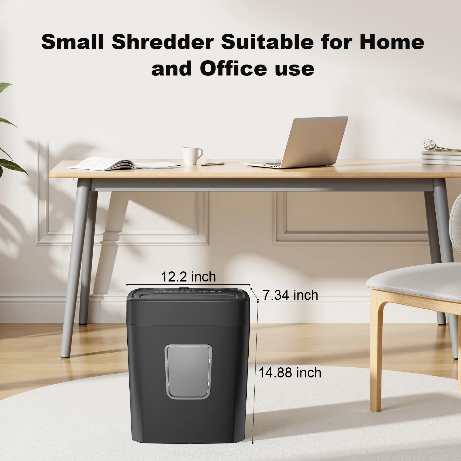 Bonsaii 8-Sheet Cross Cut Paper Shredder for Home, Shreds Credit Cards