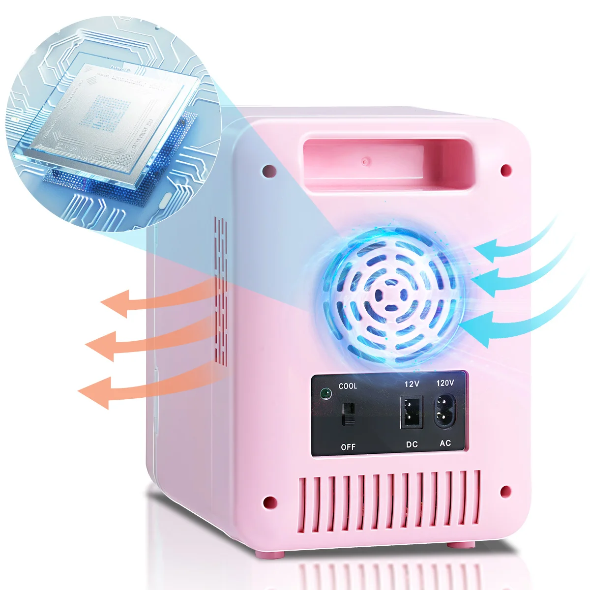 iceBlue 4L Mirror Mini Fridge - Dual-Use AC/DC Cooler & Warmer for Beauty, Makeup & Skincare - Image 3