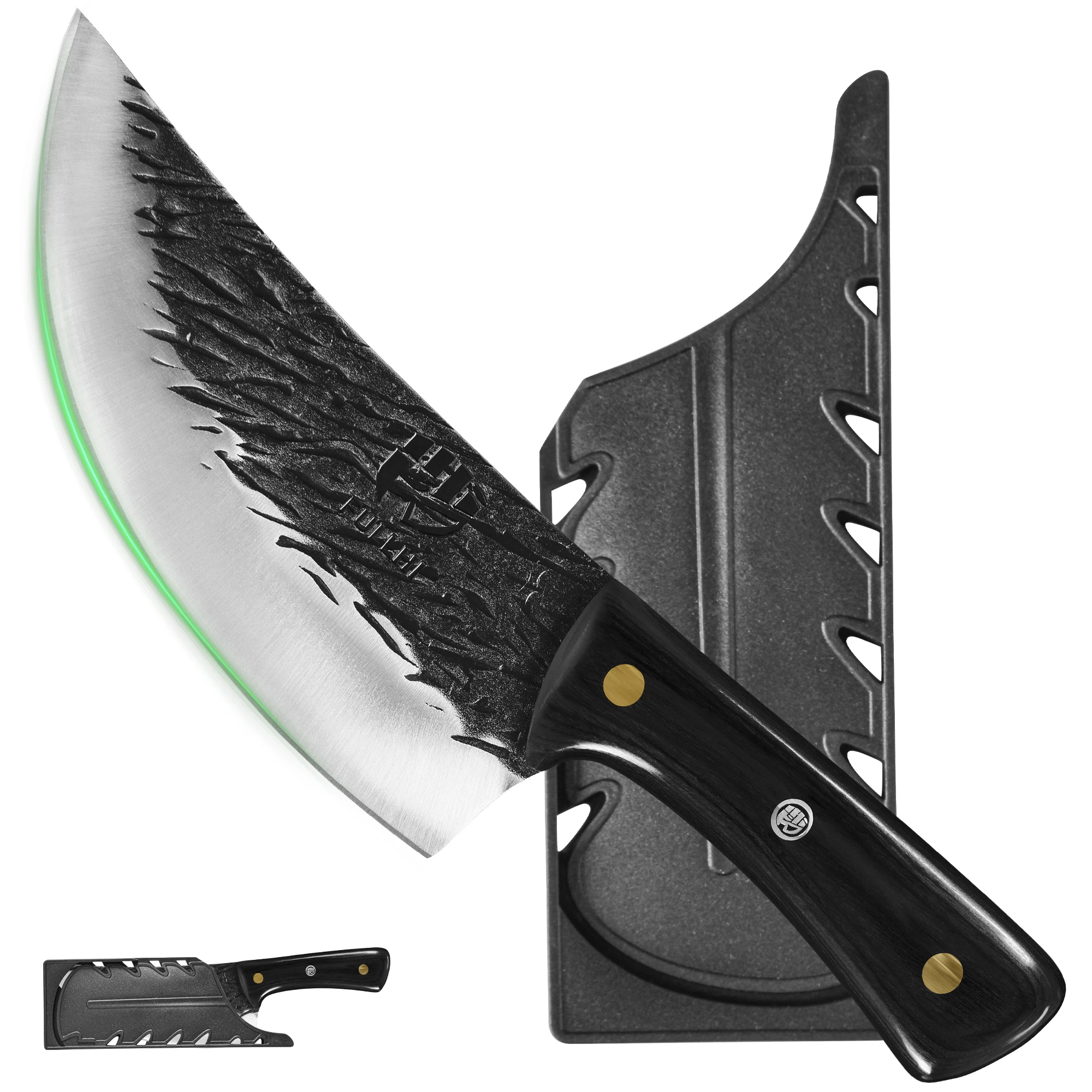 Full Tang Forged High‑Carbon Steel Chef Cleaver Knife with Sheath - Image 25