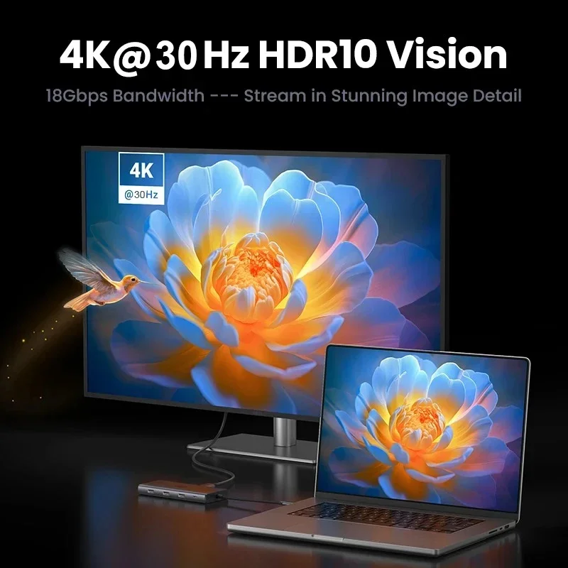 10-in-1 USB-C Hub 4K30Hz Docking Station, PD100W, Ethernet for MacBook/iPad - Image 2