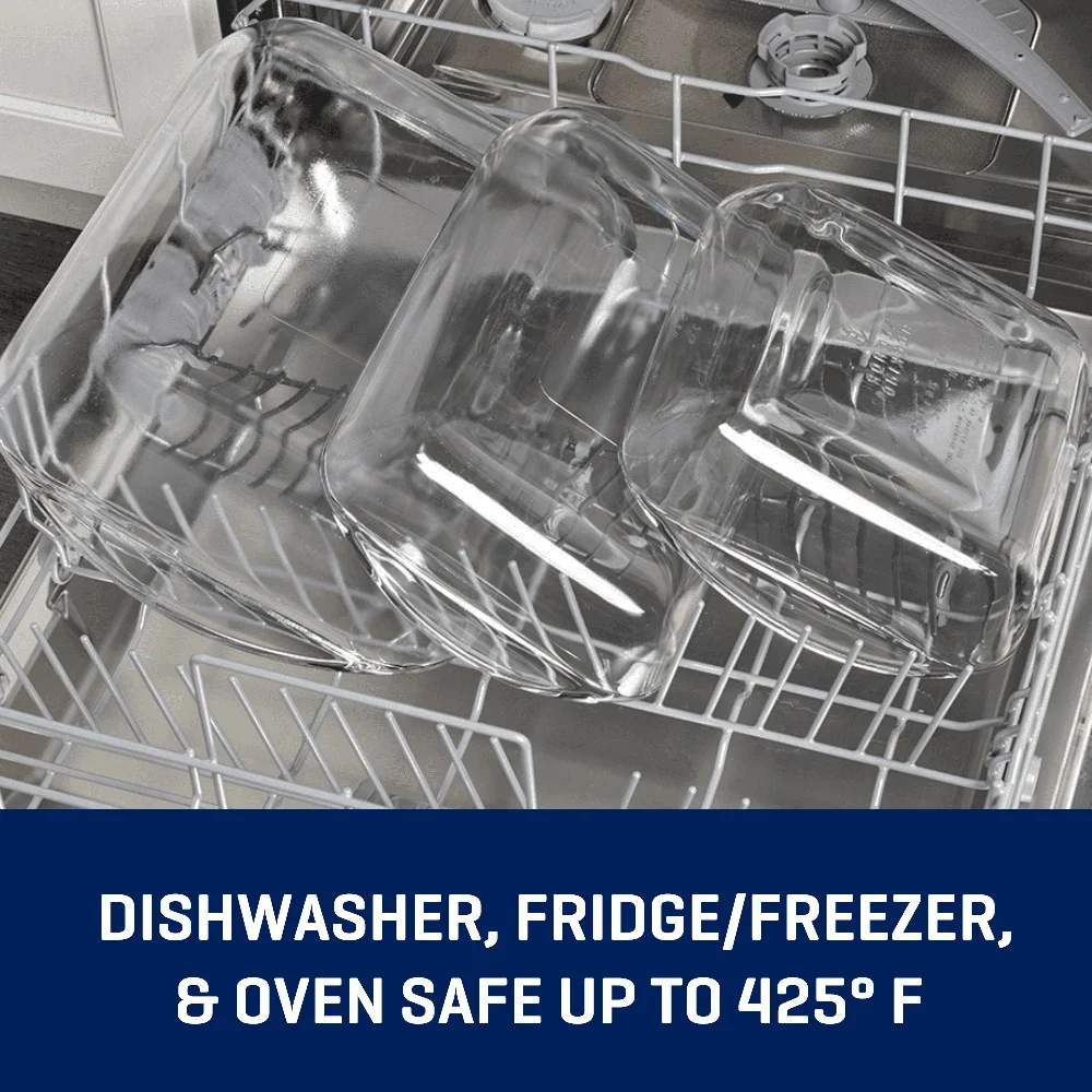 3-Piece Tempered Glass Baking Dish Set – Oven, Microwave & Dishwasher Safe Durable Bakeware - Image 5