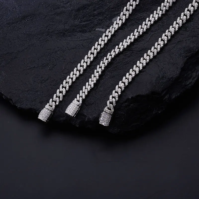 TUHE Unisex 6mm VVS1 D Color Moissanite Cuban Chain Bracelet S925 Silver Men Hip Hop Jewelry - Image 3