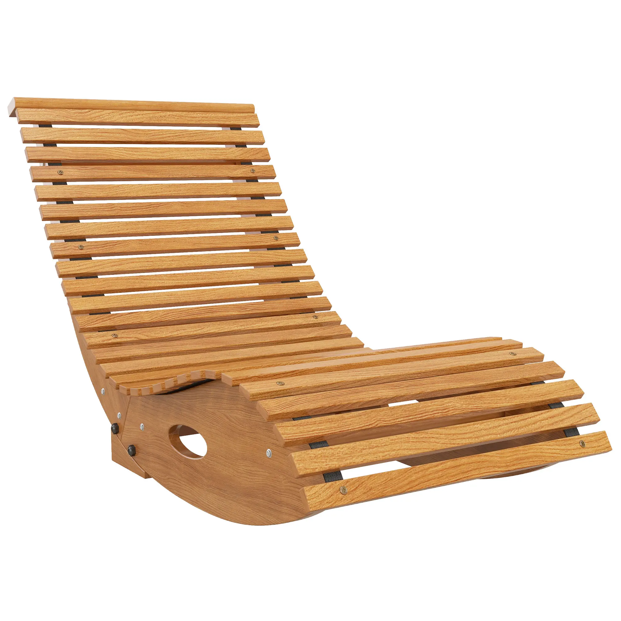 Outdoor Teak Rocking Chair – Outsunny Slatted Wooden Patio Rocker