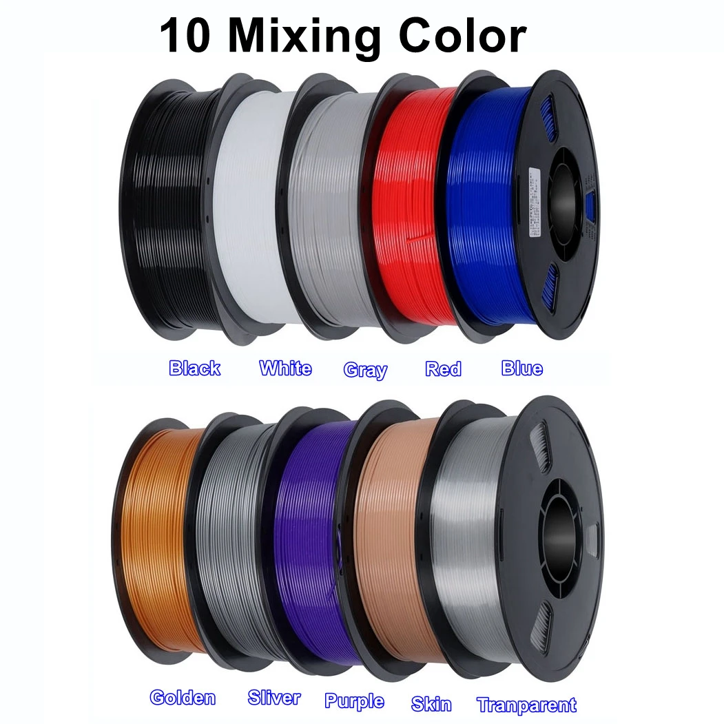 10kg PETG 3D Printer Filament, Color Mixing, 1.75mm, 5 Rolls, 1KG - Image 2