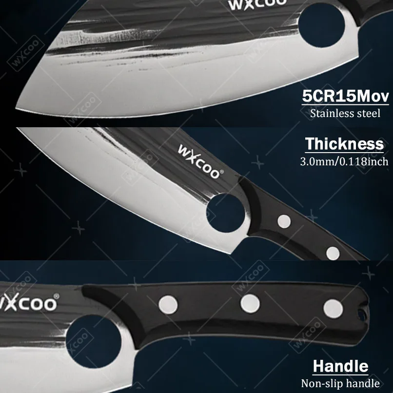 1 or 3 PCS Hand Forged Stainless Steel Kitchen Utility & Butcher Knives – Multipurpose Chef Set - Image 4