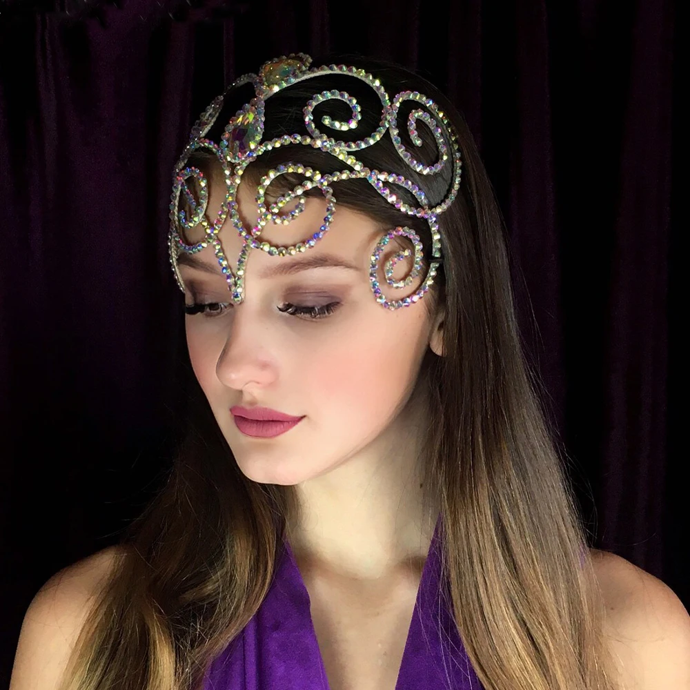 Stonefans Rhinestone Headpiece – 1920s Flapper Tassel Head Chain for Women