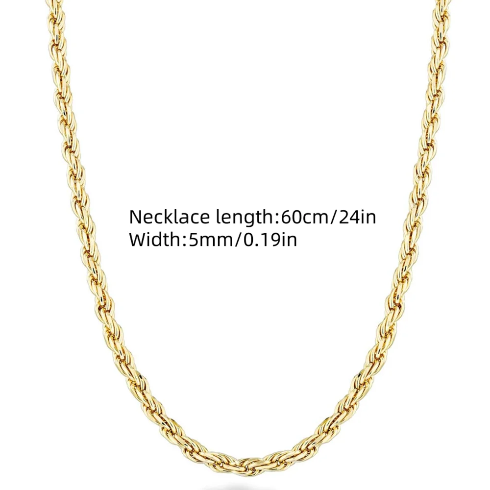 18K Gold Plated 2.8mm Twisted Rope Necklace – 925 Sterling Silver Wedding Jewelry - Image 6