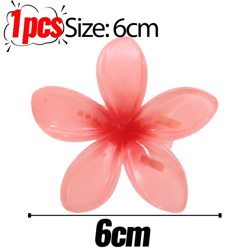 1/6Pcs Hawaiian Gradient Flower Hair Clips Small Claw Hairpin Crab Barrette Women Hair Accessories - Image 9