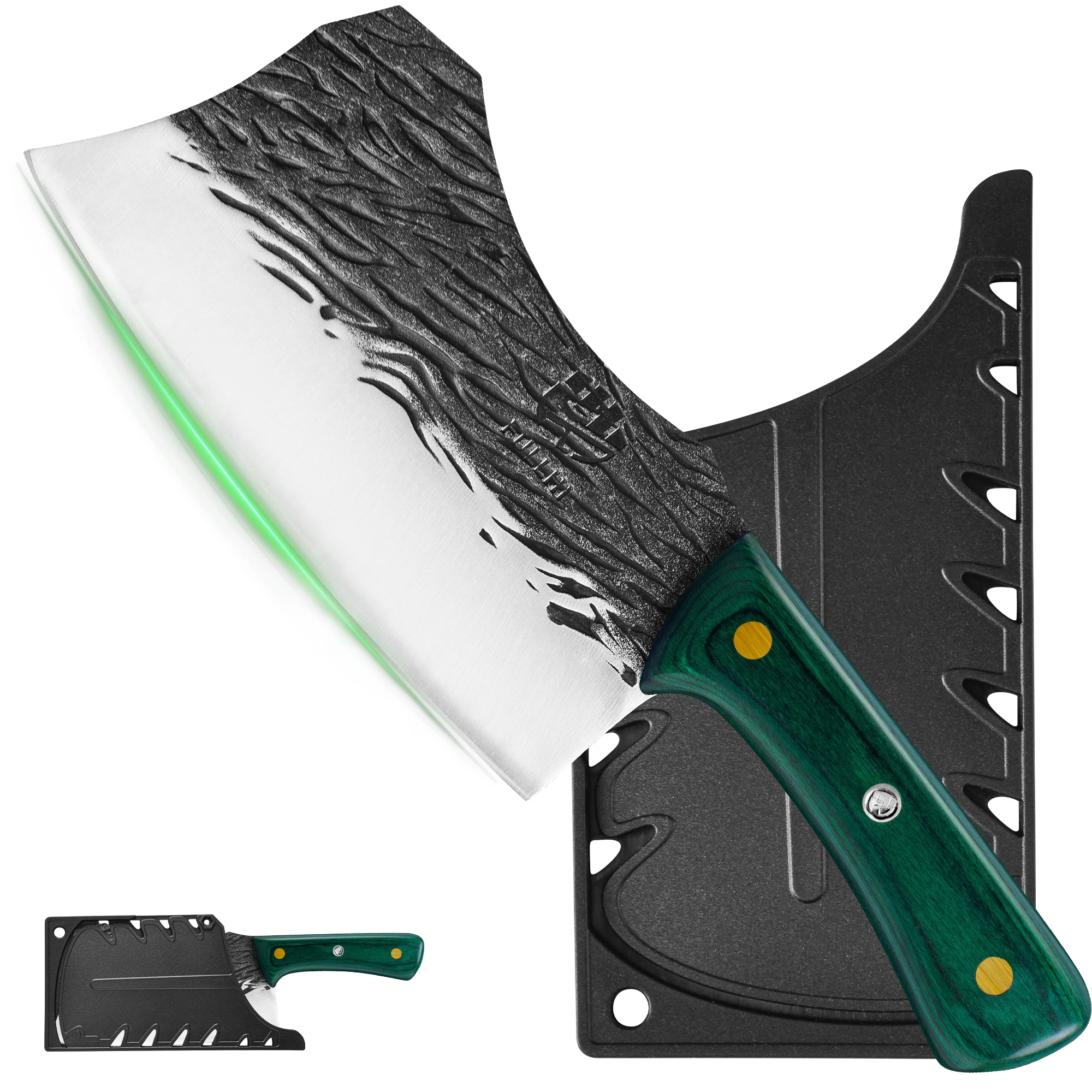 Full Tang Forged High‑Carbon Steel Chef Cleaver Knife with Sheath - Image 11