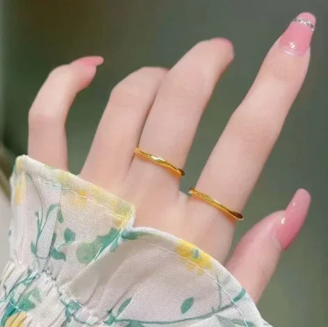 US SHIP new  technology 18k non demolding rings finger rings for women size 10- 9 au750 jewering