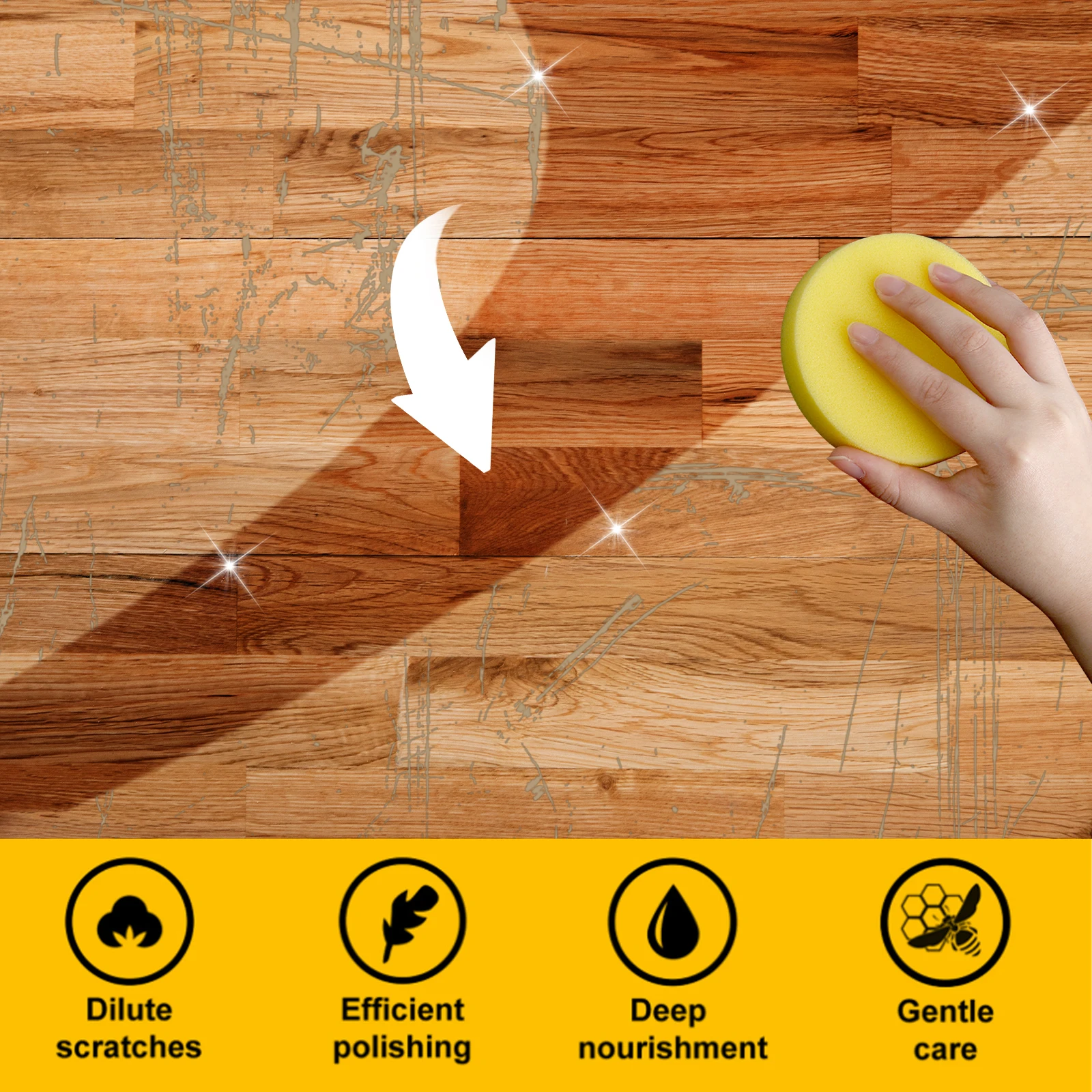 Jakehoe Wood Floor Cleaner, Protection Wax, Stain Removal & Dust Brightening Polish Care - Image 3