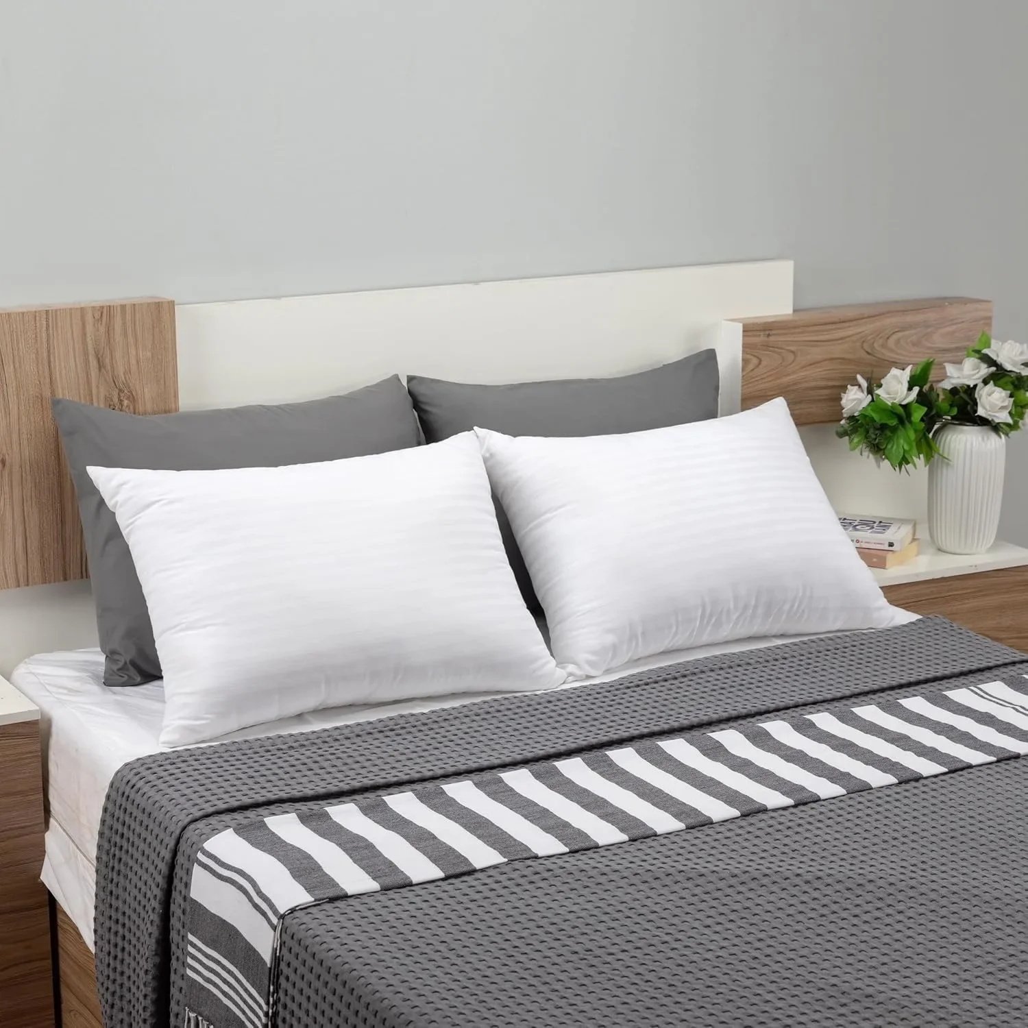 Queen Size Pillows Set of 6, Cooling Hotel Pillows for Side, Back & Stomach Sleepers - Image 5