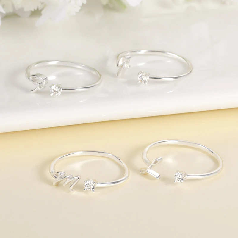 Fashion A-Z Alphabet Stainless Steel Rings Initial Jewelry for Women and Couples Free Shipping - Image 7