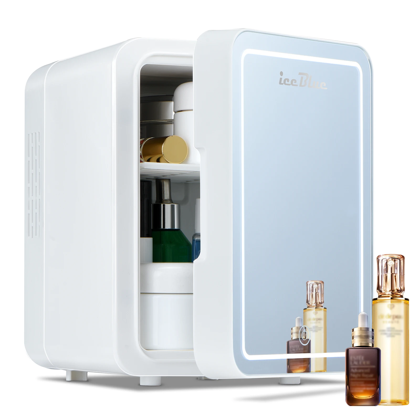 iceBlue 4L Mirror Mini Fridge - Dual-Use AC/DC Cooler & Warmer for Beauty, Makeup & Skincare - Image 2