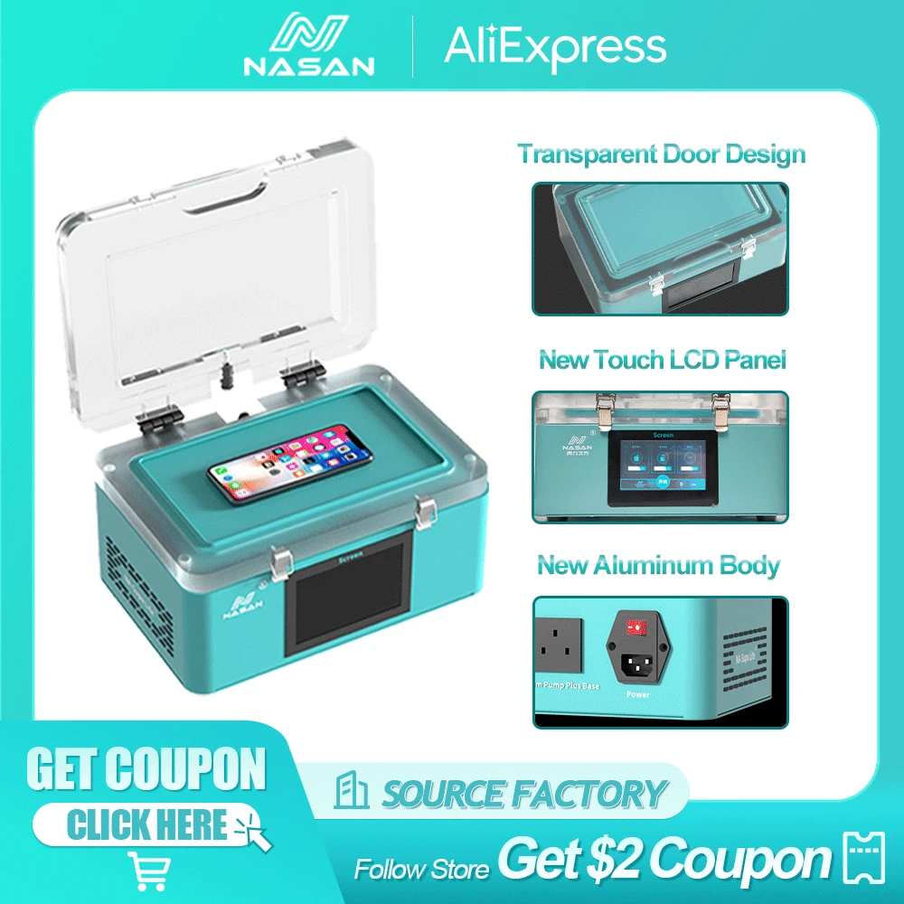 NASAN Supa Lite Vacuum Laminate Machine  Air Bag Lamination for Flat Curved Touch LCD Screen Phone OCA Refurbish Repair Tools